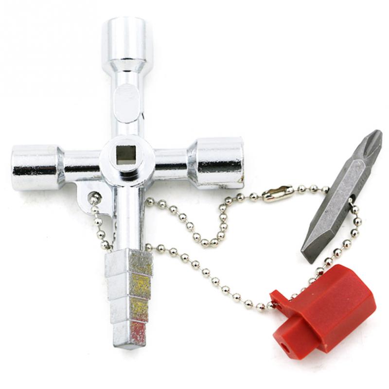 Key Wrench Plumber Multifunction Train Elevator Square Accessories Universal Electrical Cabinet Triangular Switch Cross Wrench