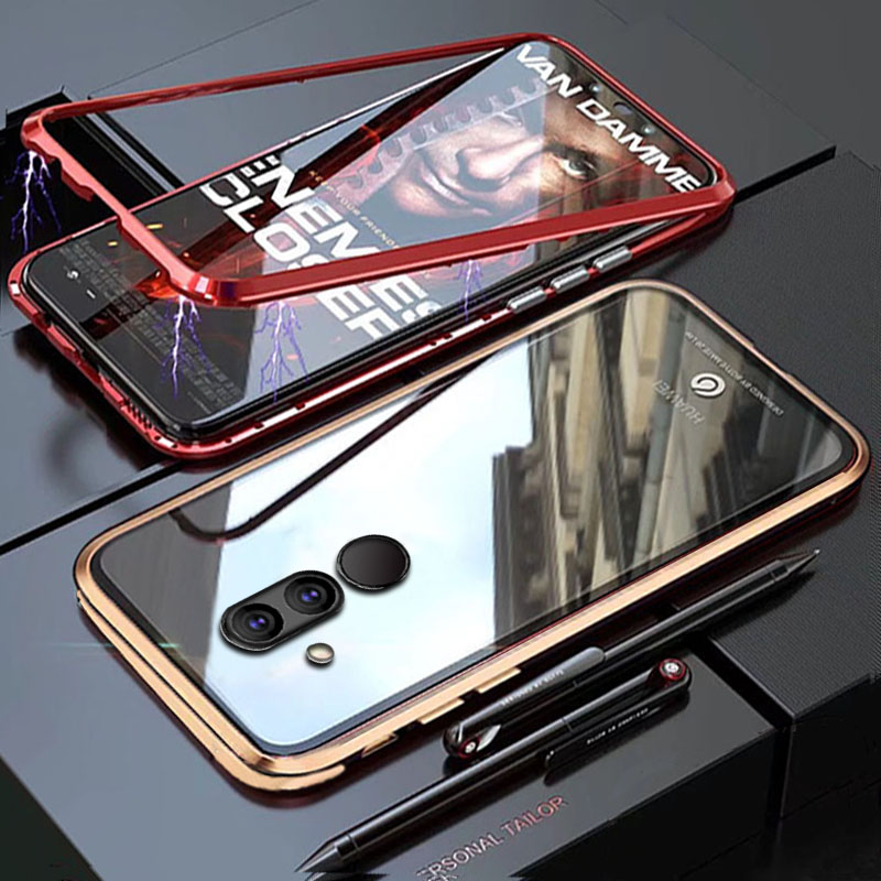 YonLinTan Coque cover Case Voor Huawei Mate 20 Pro Lite Mate20 20Lite Metalen magnetische Frame adsorptie gehard glas gevallen