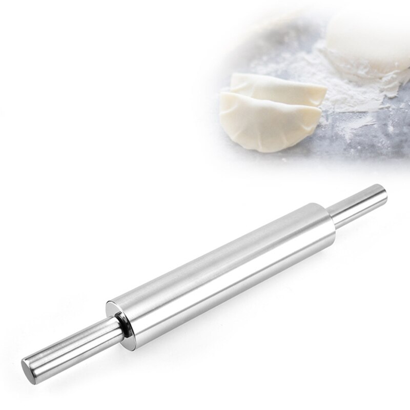 Stainless Steel Rolling Pin Non-stick Pastry Dough Roller Bake Pizza Noodles Dumpling Cookie Pie Making Baking Tool For Kitchen: 33cm