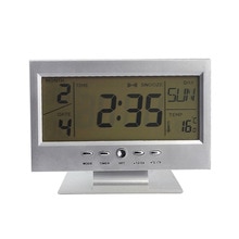 Led Voice Control Alarm Bureauklok Weer Monitor Kalender Met Thermometer Elektronische Digitale Back-Light Klokken 8 99 M LXY9
