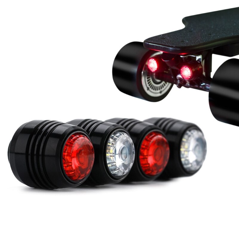 4Pcs Skateboard Led-verlichting Night Waarschuwing Safety Lights Voor 4 Wielen Skateboard 62KF