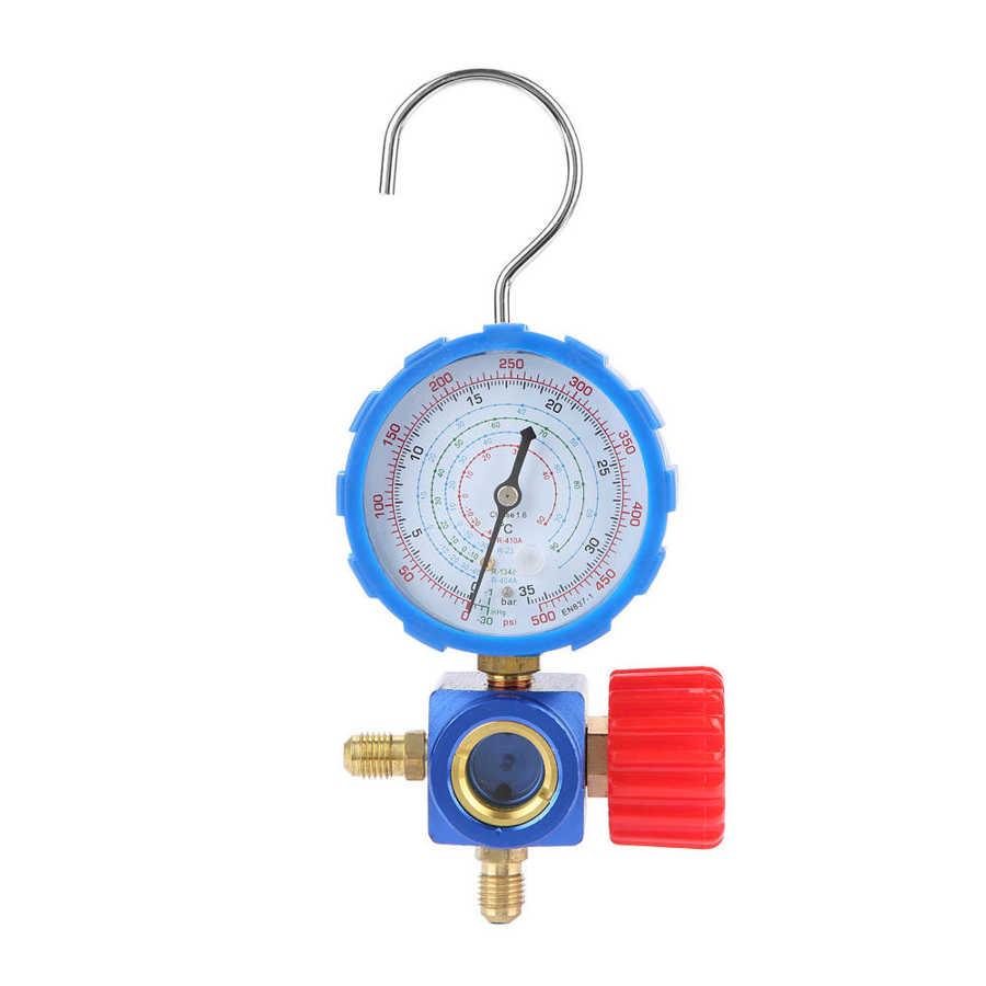 500 psi kylmedelsgrenrör manometer ventil tryckmätare luftkonditioneringsverktyg med visuell spegel för  r12 r502 r22 r410