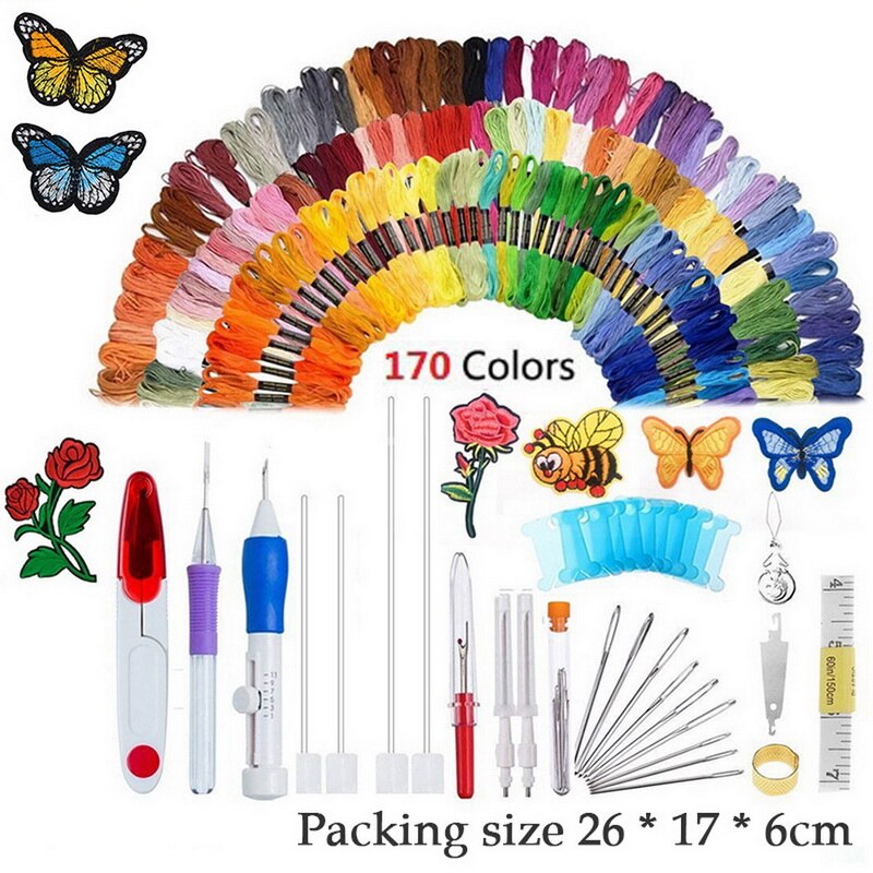 Magic Embroidery Pen Punch Needle Kit Craft Embroidery Threads Cross Stitch Embroidery DIY Knitting Sewing Accessory Tools: 4