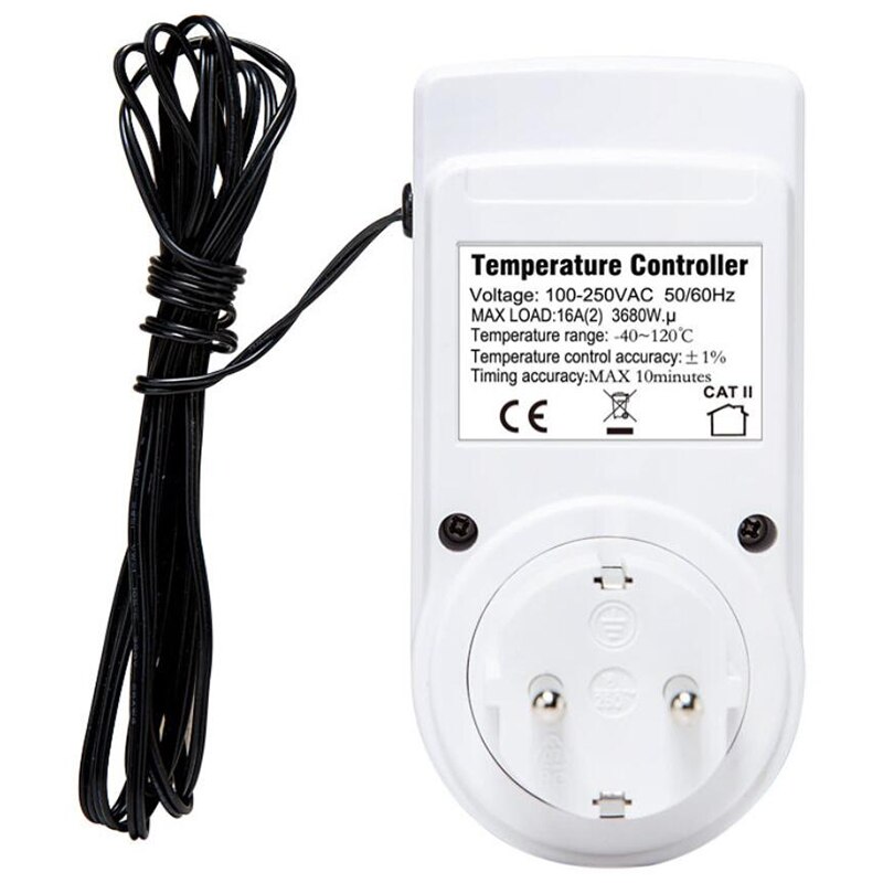 Multifunctionele Thermostaat Temperatuur Controller Stopcontact Met Timer Schakelaar 16A Verwarming Cooling Timing Modus Eu Plug