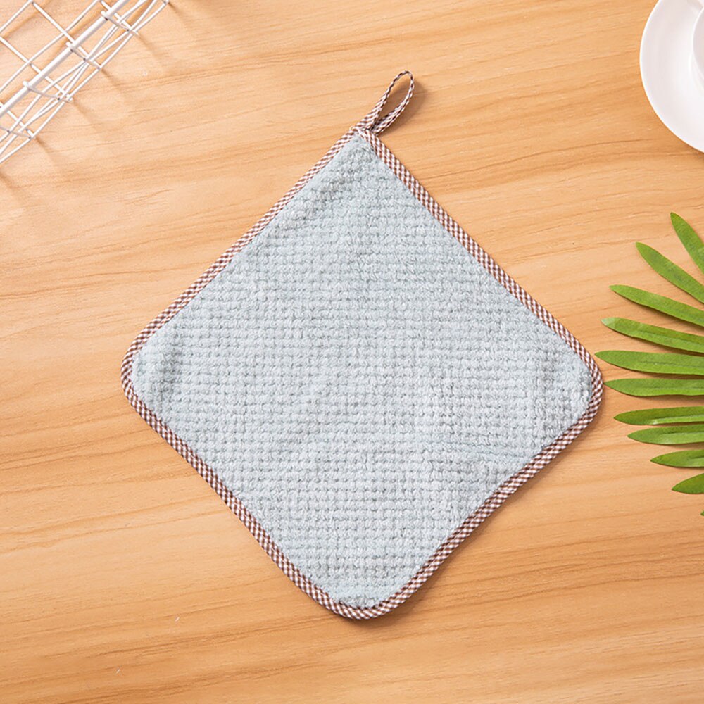 1/3/5PCS Dishcloths Water Absorbable Rag Glass Kitchen Microfiber Coral Fleece Cleaning Cloth Wipes: green / 1pc