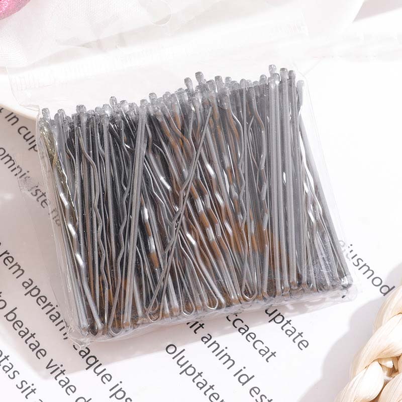 Épingles à cheveux invisibles pour femmes, 4 couleurs, 5cm, 100 pièces/ensemble, barrettes, accessoires: silver