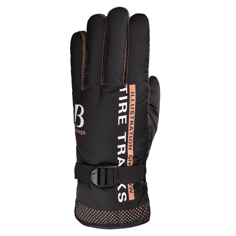 Winter heren fiets handschoenen dames mtb fiets handschoenen moto volledige vinger touchscreen waterdichte verwarmde handschoenen: Oranje