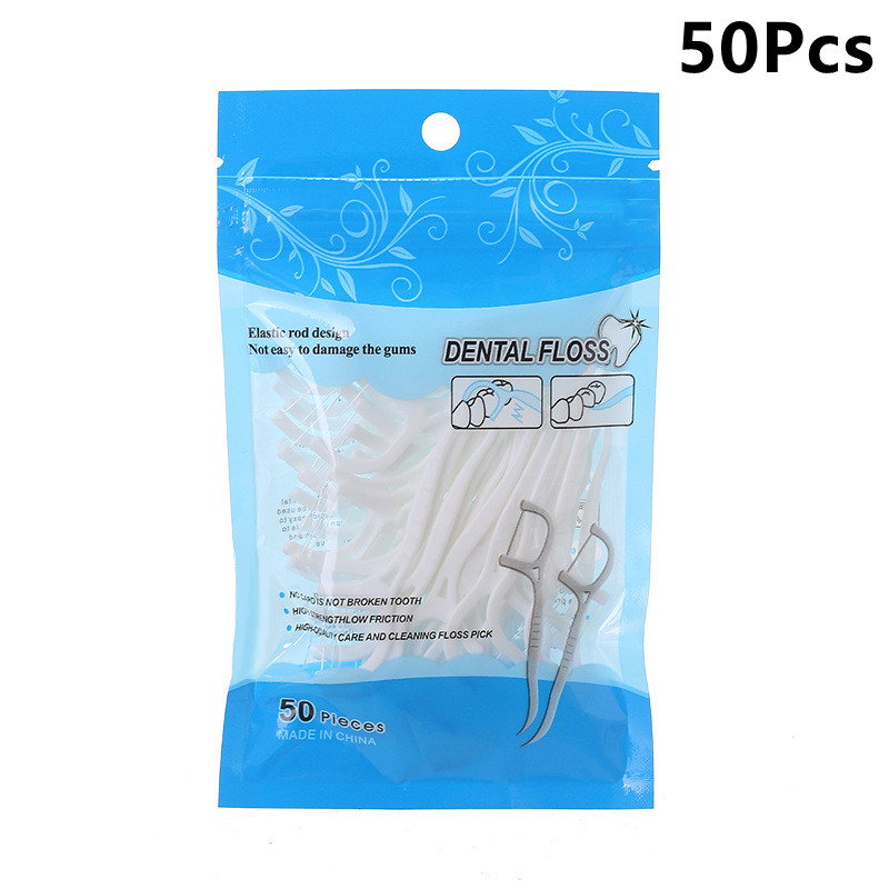 50/100 Pcs Bow Shape High Tension Dental Flosser Interdental Cleaning Tool Ultra-fine Flossing Teeth Stick Toothpicks Oral Clean: MULTI