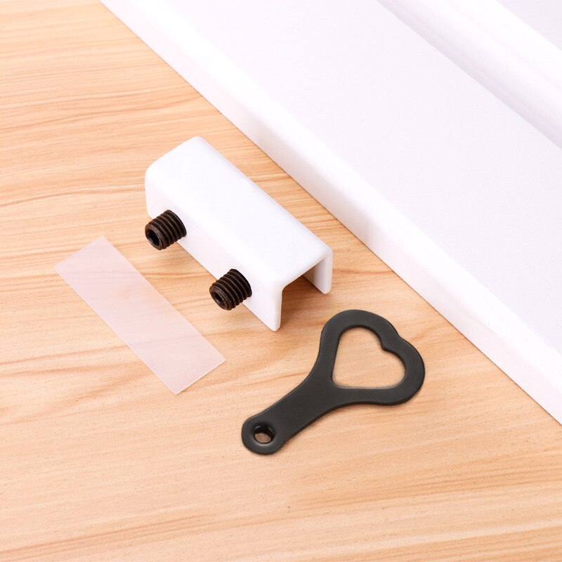 Sliding Sash Stopper Cabinet Locks Door Window Lock Limiter Window Lock Translation Screen Lock Child Window Security Lock: white double holes