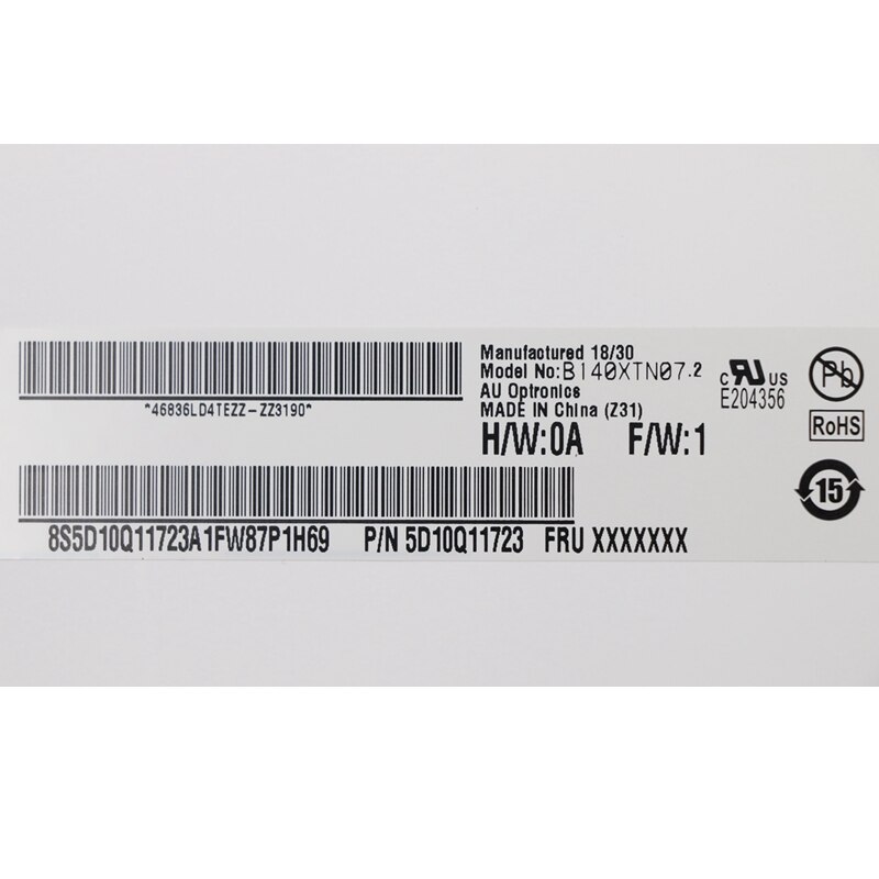 14.0&quot; HD 1366*768 EDP Slim 30 Pins B140XTN07.2 B140XTN07.3 NT140WHM-N44 lcd display screen Panel Matrix