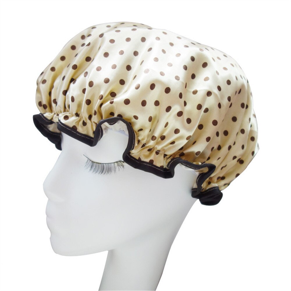 1 PC. cute thick shower caps Colorful bathroom shower caps hair Cover double waterproof shower cap for women