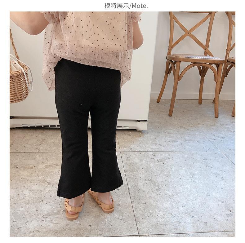 Meisjes Katoenen Broek Broek Effen Kleur Slim Fit Kinderen Elastische Flared Broek Baby Herfst Lente Veelzijdige Broek P4 245