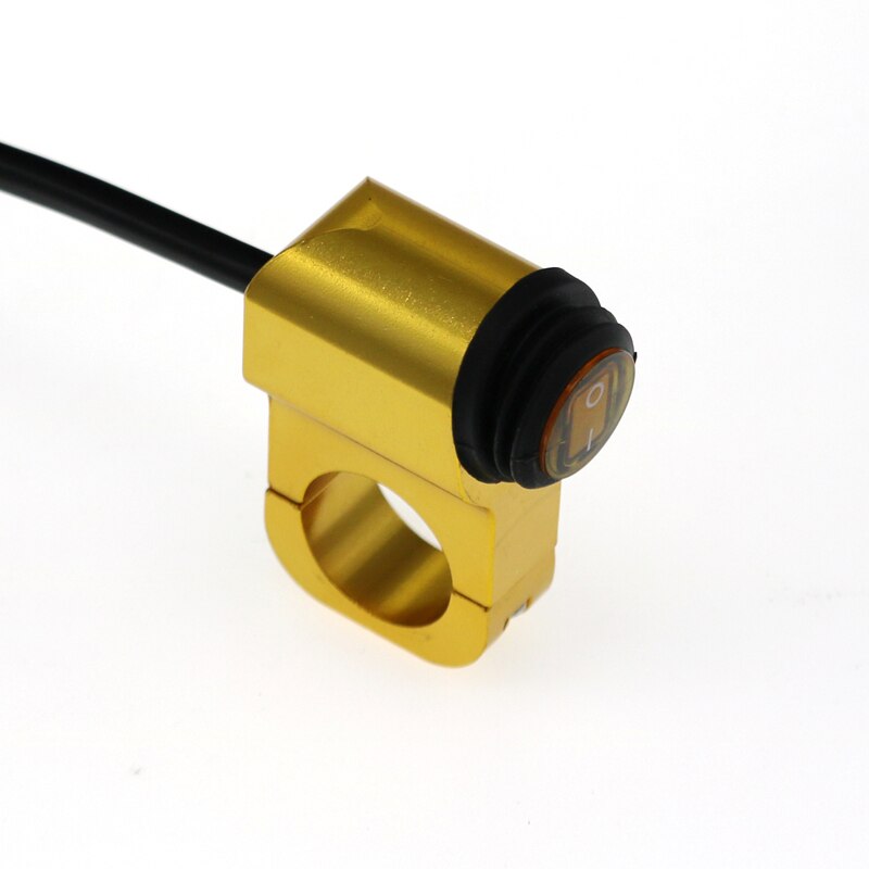 MoFlyeer 7/8" 22mm Motorcycle Aluminium Alloy Switches Waterproof Headlight Switch and 3 Wires with Red Led Light 12v: Gold