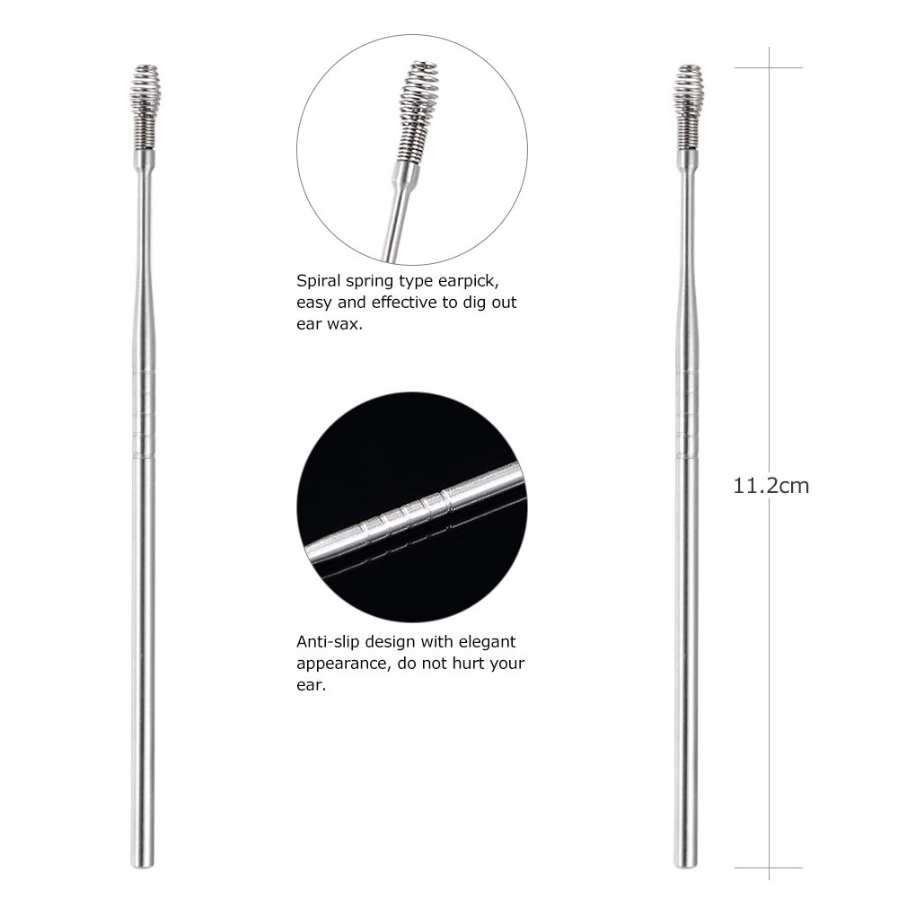 Cuillère Curette En Spirale De Nettoyage D'oreille En Acier Inoxydable Au .