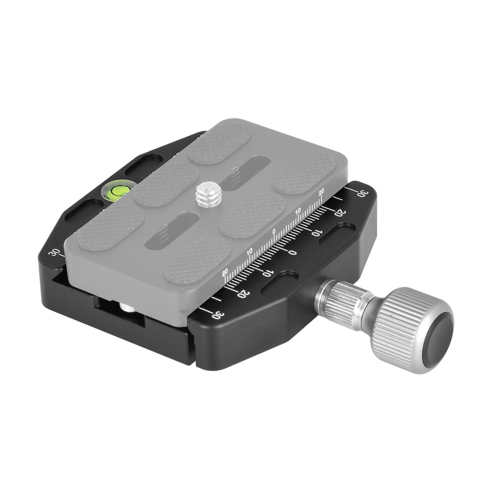 Andoer CL-70N Aluminum Alloy 70mm Quick Release QR Plate Clamp 3/8-inch w/ 1/4-inch Adapter & Bubble Level for Arca Swiss Benro