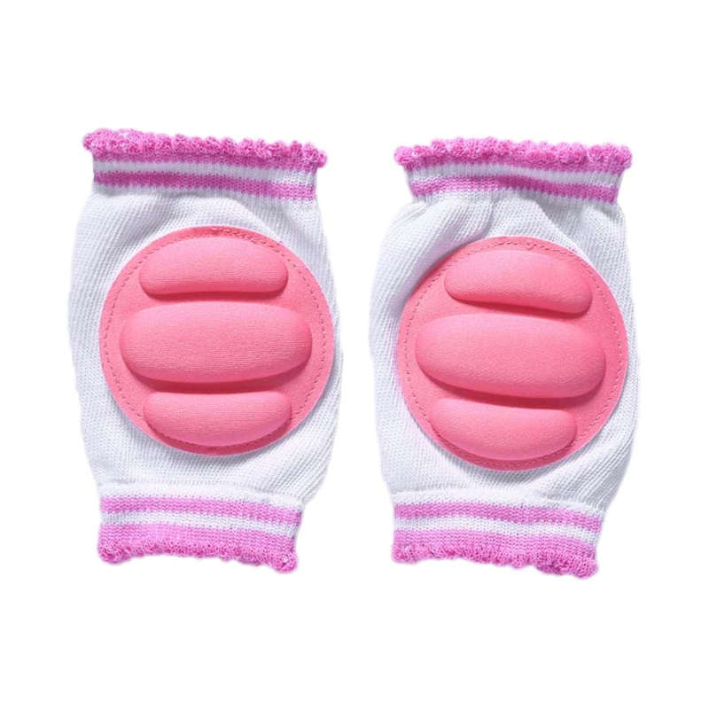 Barn knäskål som andas knäskydd krypande benkuddar armbågskuddar småbarn: Rosa