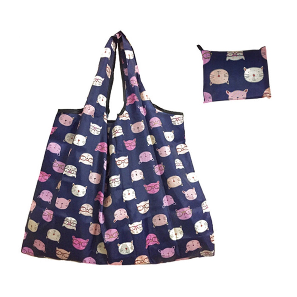 Opvouwbare Boodschappentas Dame Eco Herbruikbare Draagtas Cartoon Bloemen Fruit Groente Kruidenier Shopper bag