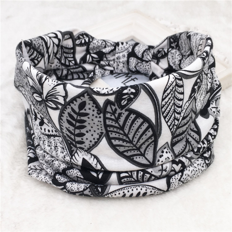 Frugtprint brede hovedbind til kvinder boho knudrede elastiske strandhårbånd til piger hårtilbehør turban bandage: Lysegrøn