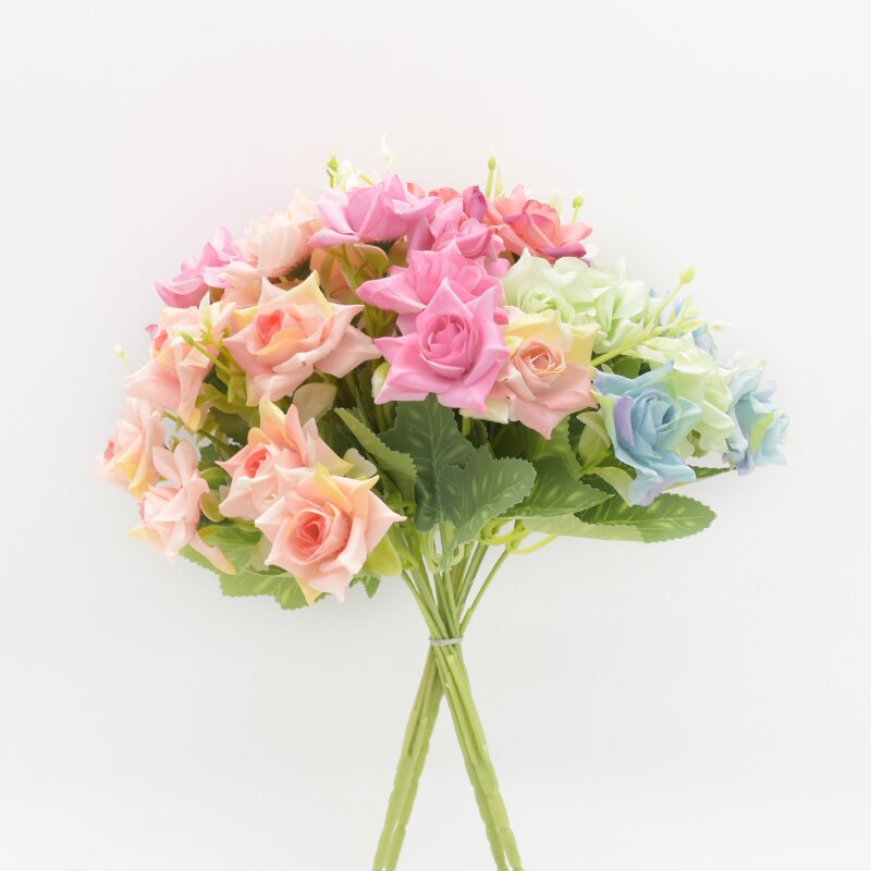 10 Heads 5 Vorken Rose Boeket Kunstbloemen Home Decor Diy Achtergrond Wanddecoratie Indoor Meubels Kerst Bruiloft