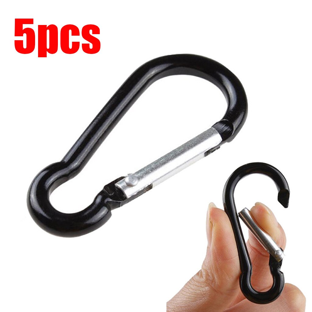 1/5/10 Stuks D Vormige Aluminium Karabijnhaak Snap Haken Sleutelhanger Voor Paracord Outdoor Activiteiten Wandelen Camping accessoires: 5pcs