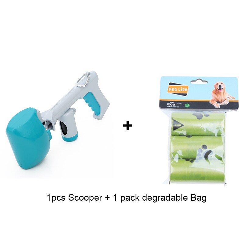 Pala para caca de perro, pala para recoger caca, accesorio de higiene, Clip para recoger palas de limpieza, herramienta de limpieza: Blue 2