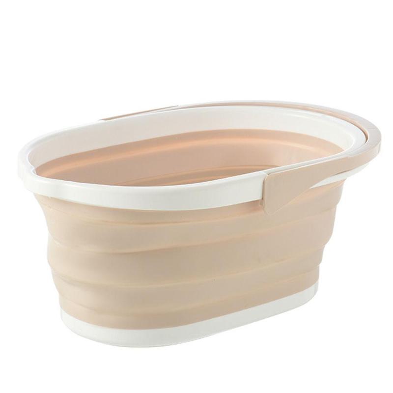 Foldable Mop Bucket Portable Wash Basin Dishpan for Bathroom Kitchen Home: C