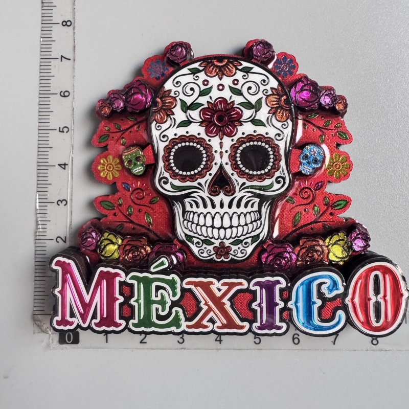 Imanes de nevera, recuerdo turístico, Cancun, México, Dubái, Helsinki, Finlandia, Hakone, Tokio, Japón, Chile, papel de aluminio, pegatinas de decoración de madera: Blanco