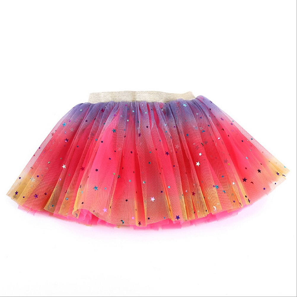 Kids Meisjes Tutu Rok Star Sequin Tule Prinses Rok Ballet Mesh Dance Casual Solid Peuter Kinderen Baljurk Rok: D / S
