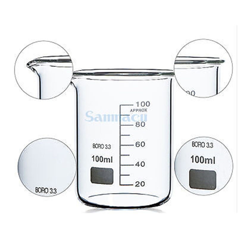 800ML Low Form Beaker Chemistry Lab G3.3 Borosilicate Glass Heavy Wall