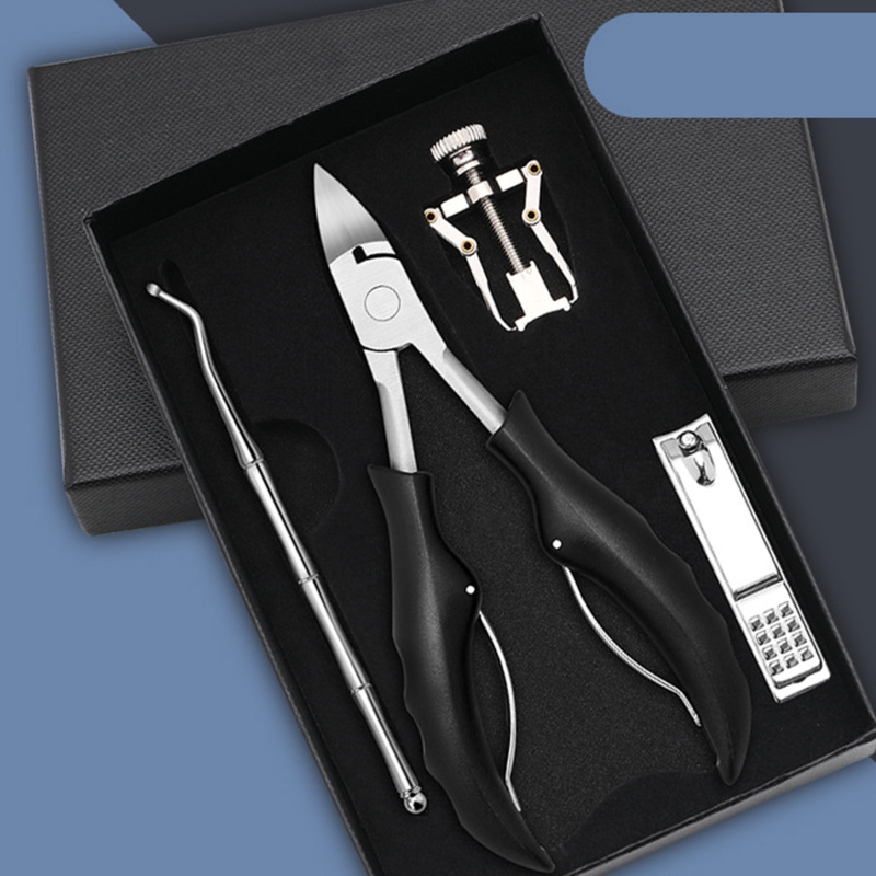 4Pcs Toenail Clippers Kit for Ingrown/Thick Nail Ingrown Toenail Tool Kit with Ingrown Toenail Corrector Pedicure Tools