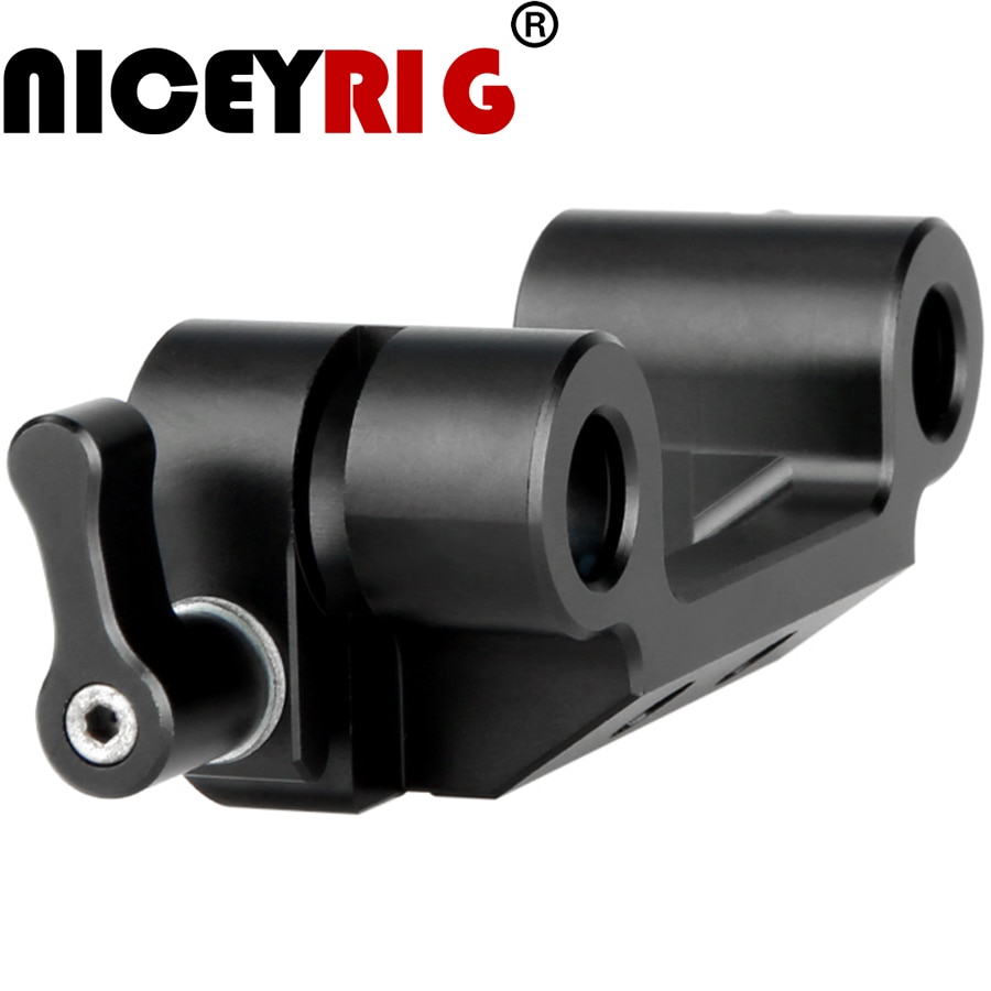 NICEYRIG – pince de tige de 15mm pour appareil photo DSLR, 1/4 pouces, Double bouchon de tige d&#39;épaule de 15mm