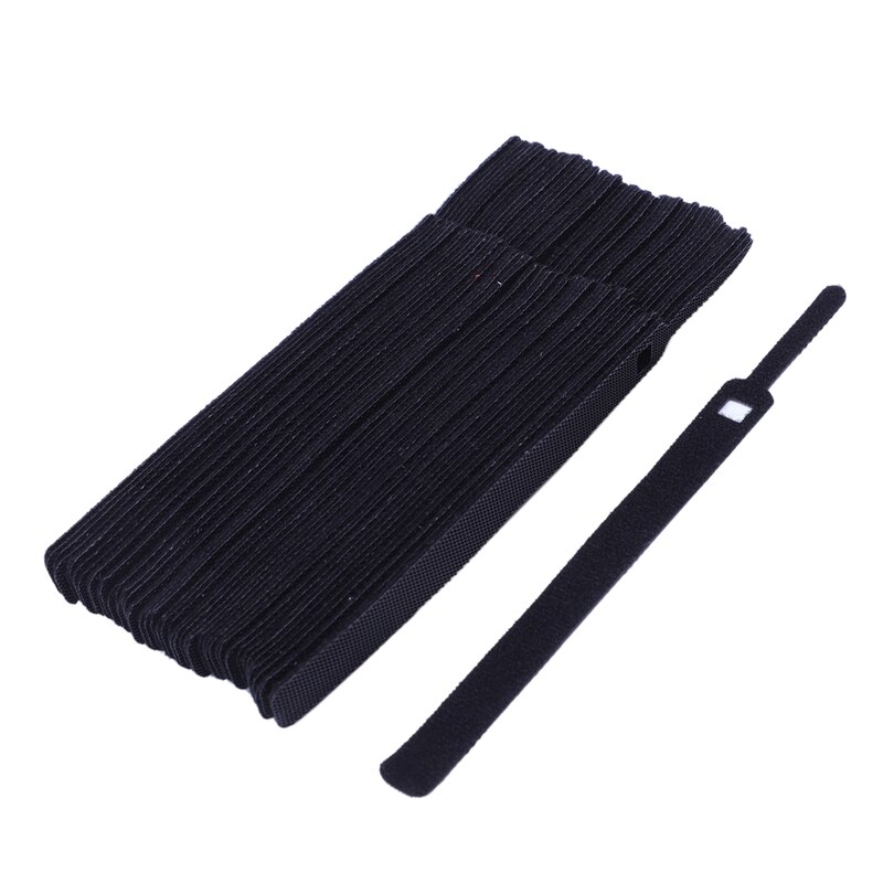 50Pcs 12X200Mm Nylon Reusable Cable Ties with Eyelet Holes Back To Back Cable Tie Nylon Hook Loop Fastener Management: Default Title