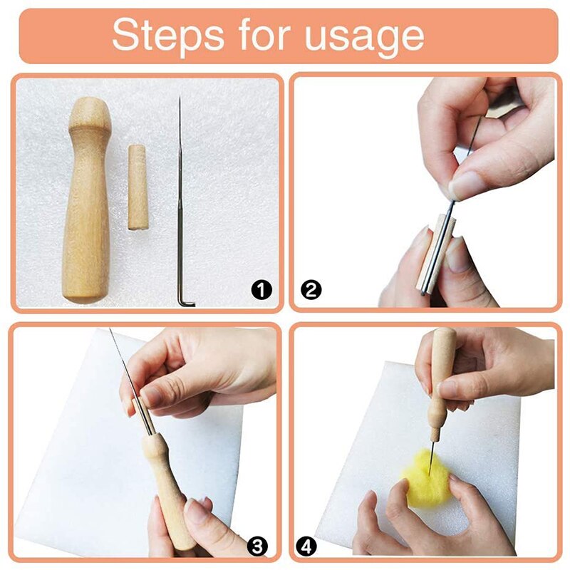 MIUSIE Wool Needle Felt Kit Poked Rabbits DIY Cute Animal Making Felting for Beginners Wool Felted Rabbits Kit with Instructions