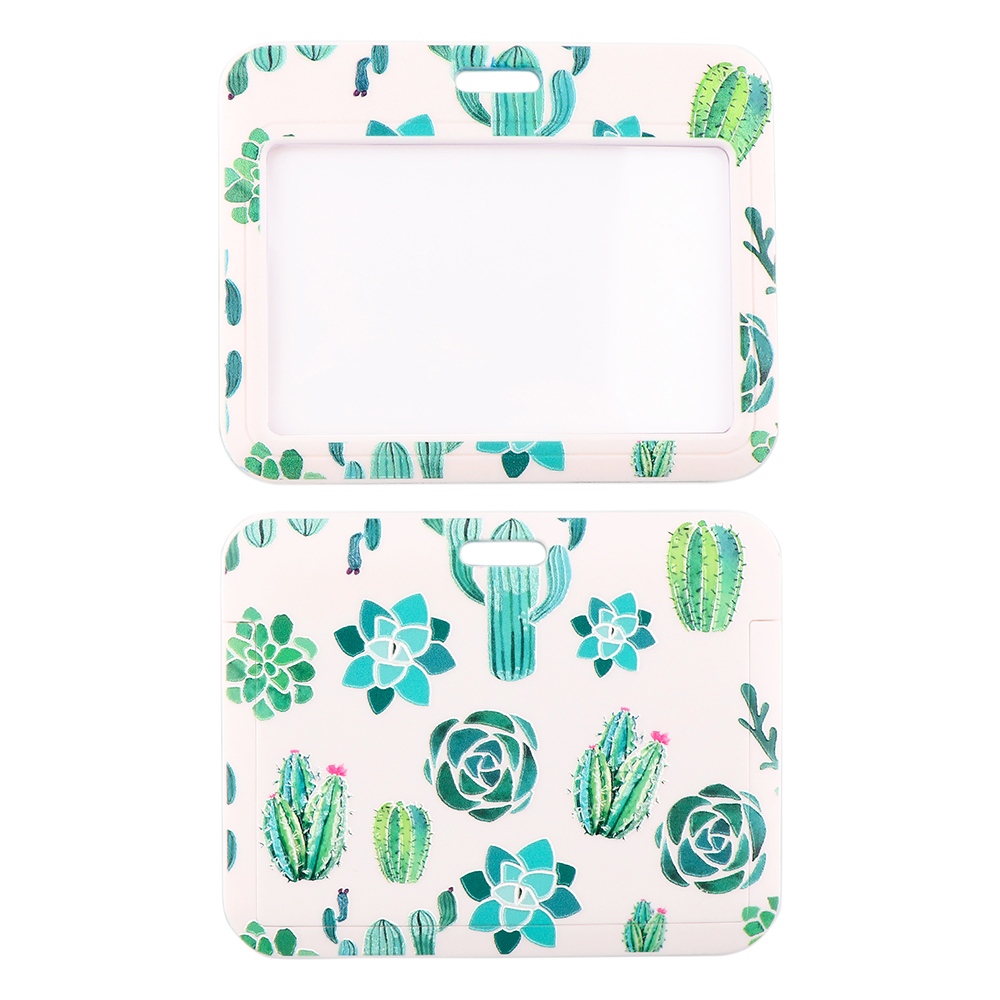 CB669 Groene Plant Cactus Lanyard Credit Card Id Houder Tas Student Vrouwen Travel Card Cover Badge Auto Sleutelhanger: 2