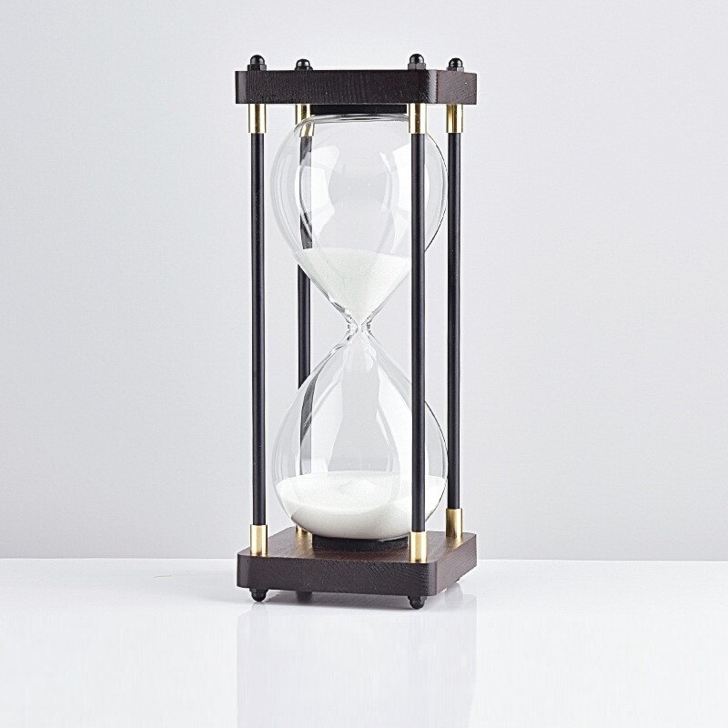 Platz Holz Unten Glas Sanduhr 30 Minuten Zeit Timer Hause Ornamente Sanduhr Küche Stunde Meter Blau Sand Uhr freundlicher: Holz Weiß