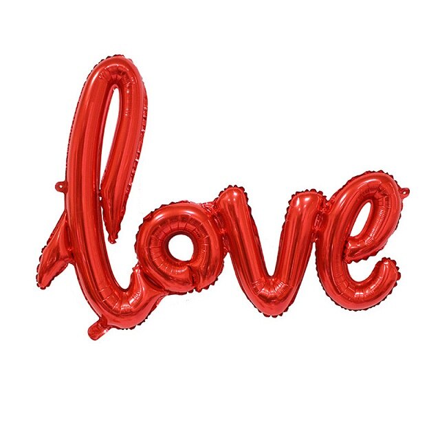 1pc stor folieballon siamesiske bogstaver "kærlighed" folieballon bryllupsfest forsyninger bryllupsdag valentinsdag dekoration: Rød