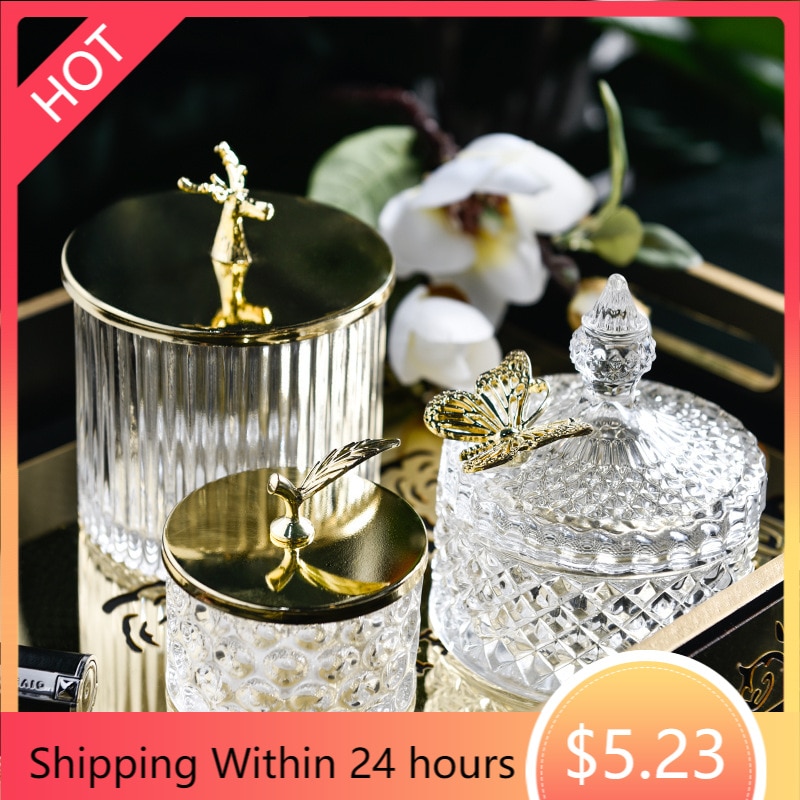 Retro Glass Storage Jars with Lid Candy Christmas Food Snacks Tea Spice Cereal Container Kitchen Storage Can Decoration