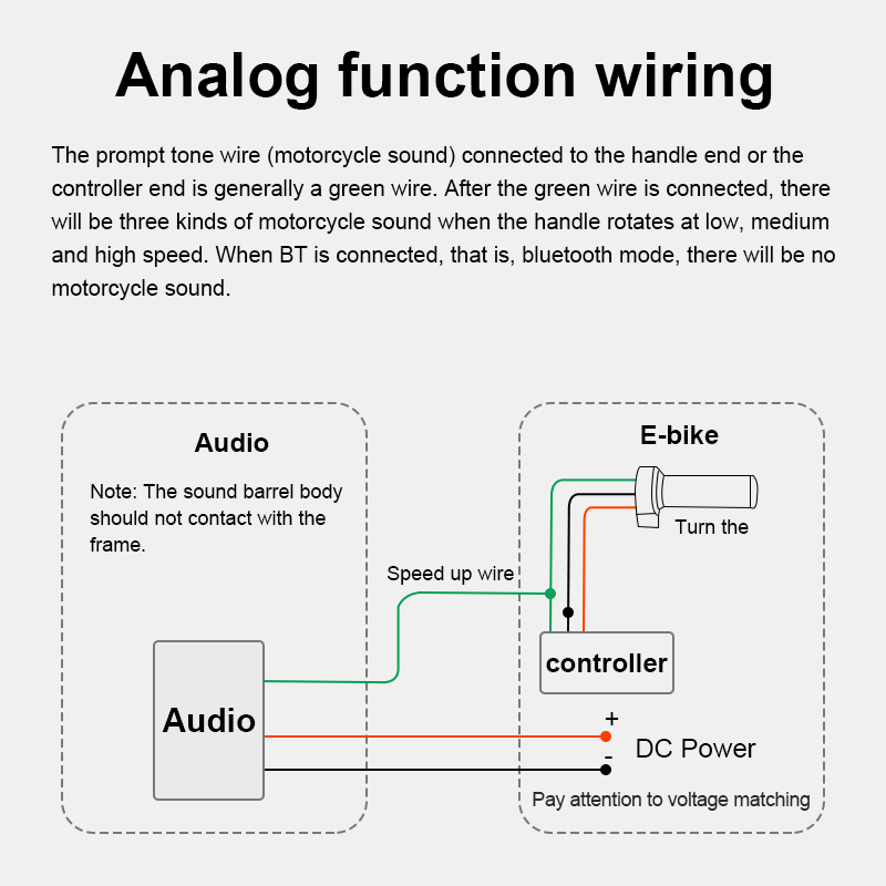 Mini altavoz de Audio Bluetooth con sonido analógico para e-bike, e-bike, motocicleta, Scooter Eléctrico, 24-80V