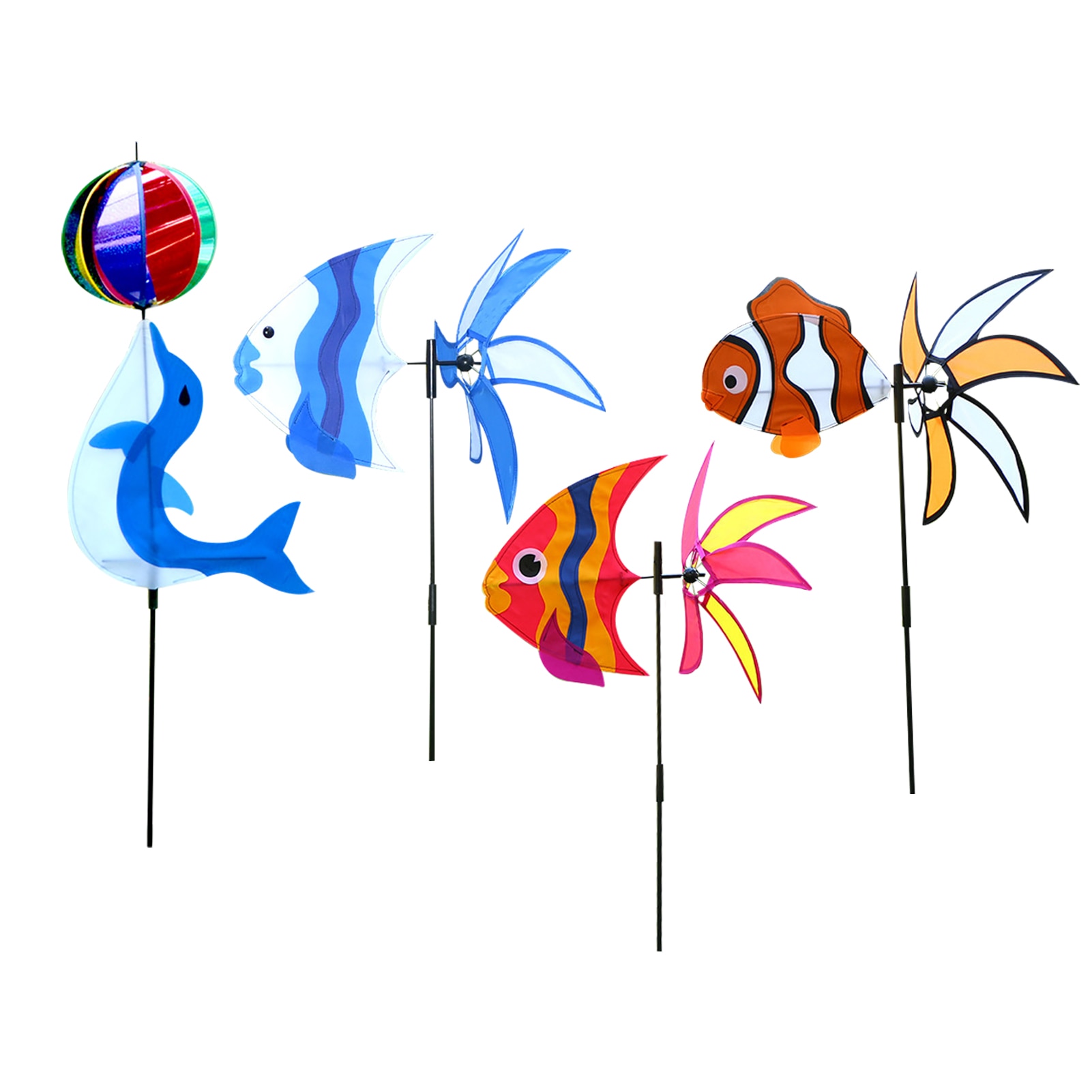 Creatieve Smeedijzeren Dolfijn Windmolen Leuke Kleur Oceaan Vis Windmolen Mode Tuin Windmolen Woondecoratie