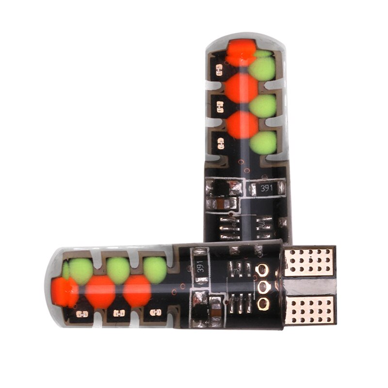 Universele Auto Rgb Led T10 W5W Led Rgb Cob Signaal Lamp Leeslamp Wedge Light Auto Interieur Decoratieve Verlichting Afstandsbediening auto Styling