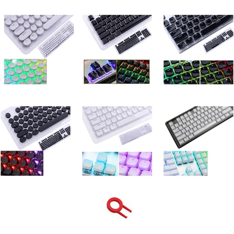 Low Profile Keycap Set for cherry MX Backlit Mechanical Keyboard Crystal Edge L41E