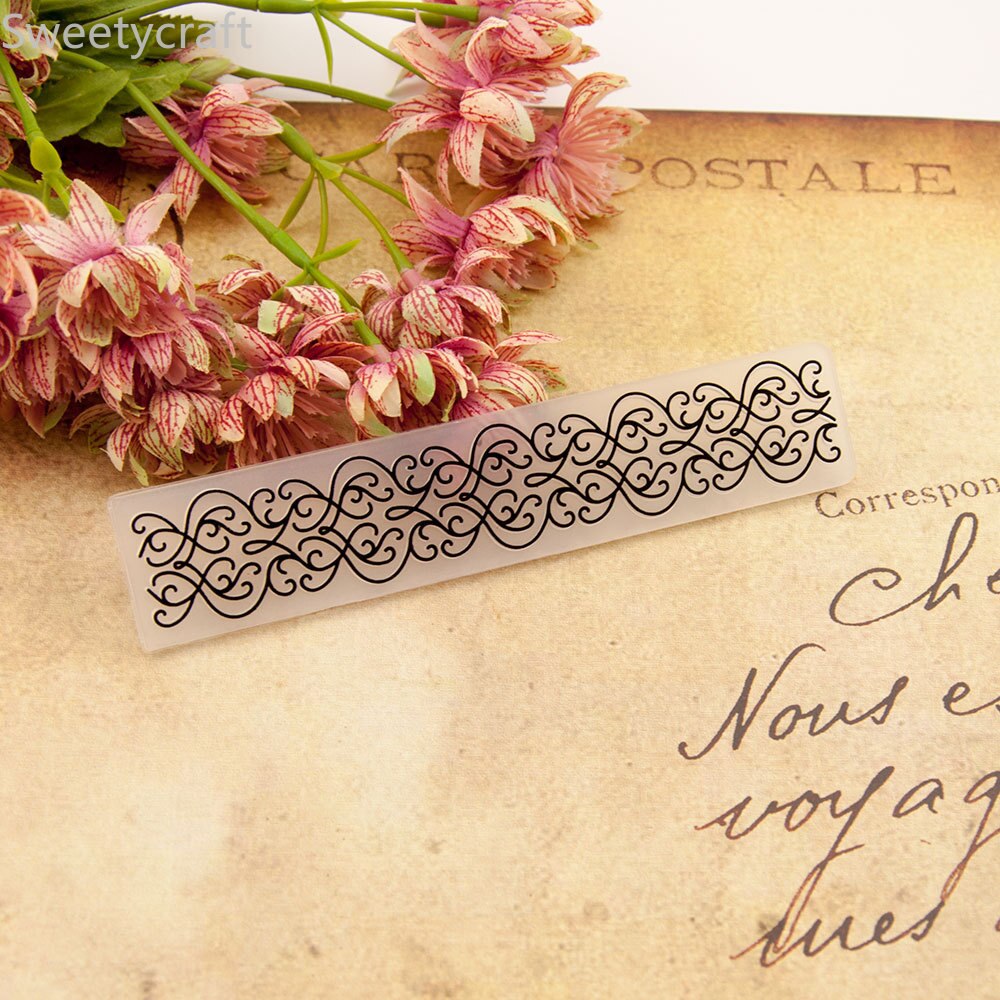 Lace Border Textured Plastic Embossing folders For Scrapbooking DIY card making paper craft supplies Photo Album Card 15x3cm