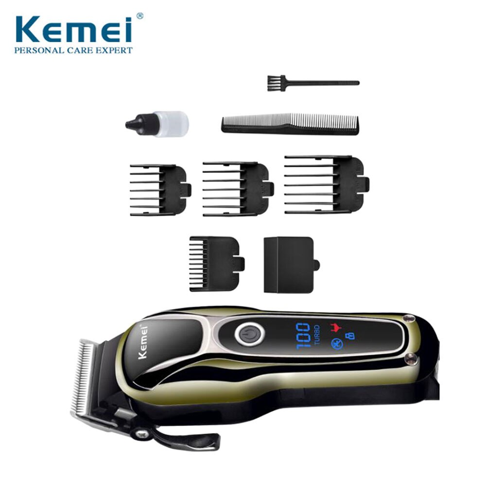KEMEI-máquina de afeitar eléctrica para el cabello, cortadora de pelo , recargable, 100-240V