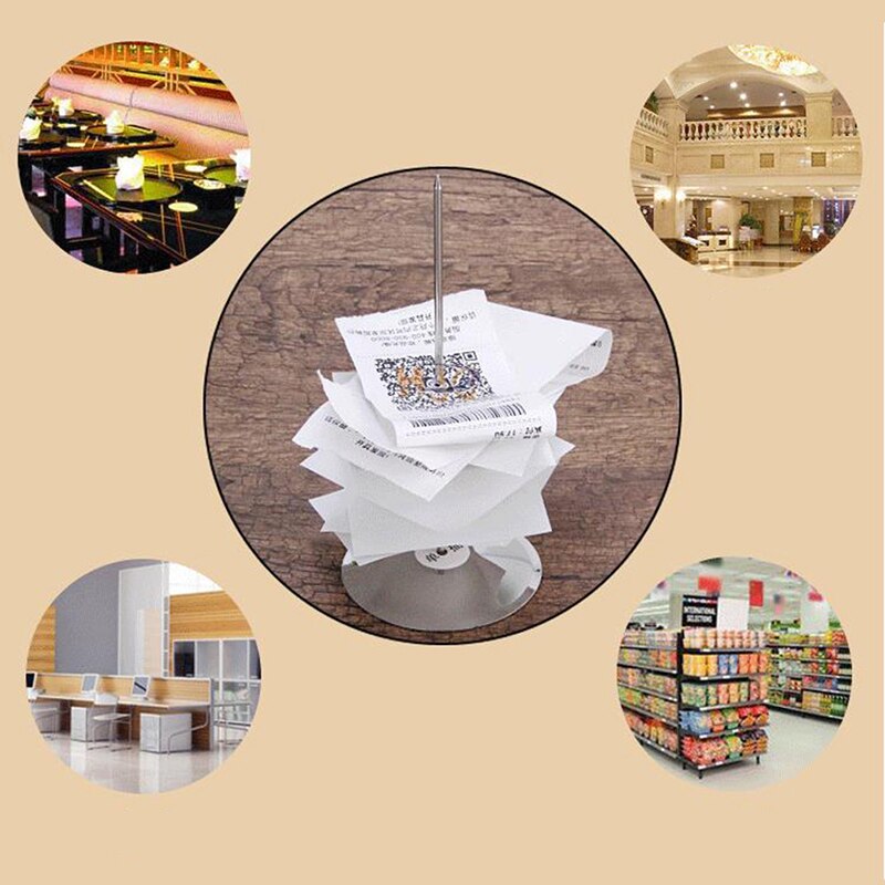 Stainless Steel Straight Rod Paper Memo Holder Bill Fork Fork for Receipt Note Spike Stick accessories tools
