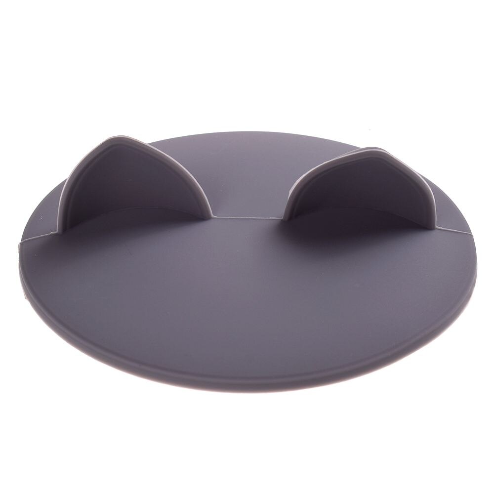 Cute Cat Ear Adorn Drinking Cup Lid FDA Silicone Leakproof Coffee Mug Airtight Sealed Cup Cover Anti-dust Bowl Cover