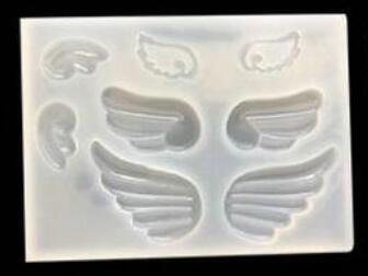 Moldes de silicona con forma de alas para joyería, moldes de silicona con forma de alas de Diablo en ángulo Kawaii: rectangle