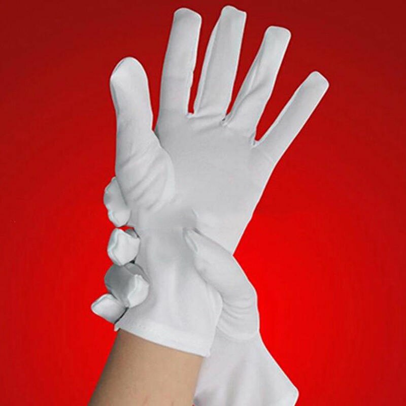 Guantes Blancos de Honor para mago, protectores de manos de dedo completo para hombre y mujer, esmoquin Formal, guantes de protección para recepción y desfile