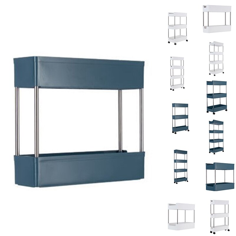 Storage Trolley Floor Storage Trolley Mobile Slot Storage Rack Multi-Layer Storage Trolley-Narrow