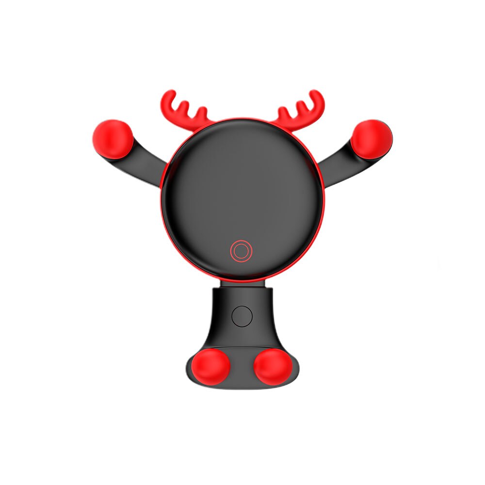 Universele Draaibare Mini Auto Air Vent Telefoon Houder Draadloze Telefoon Oplader Voor Auto Iphone Opladen: Black