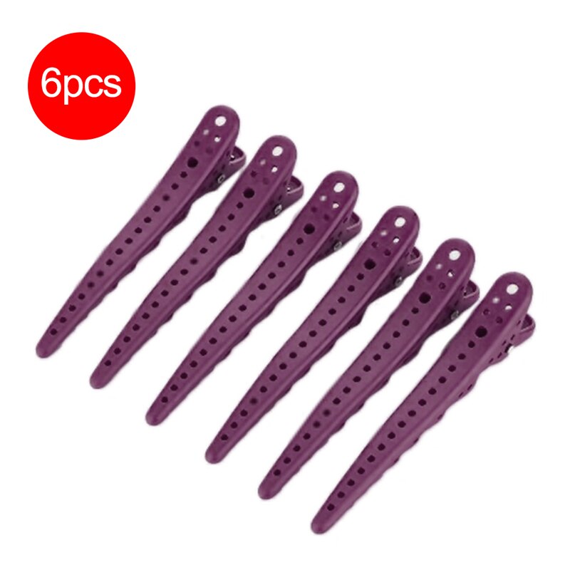 6coclor Plastic Duck Mouth Hairdresser Hair Clip Salon Hair Clamps Hairdressing Pro Section Hair Clips Hair Styling Accessories: Purple